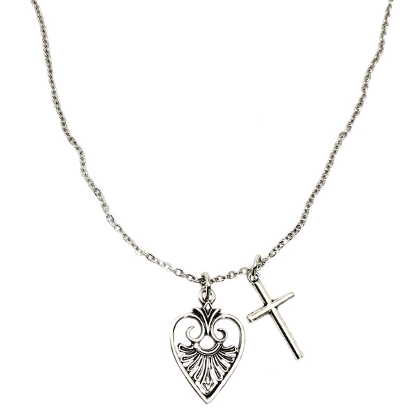 bbeni heart and cross necklace