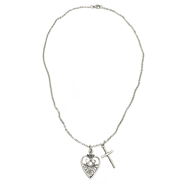 bbeni heart and cross necklace
