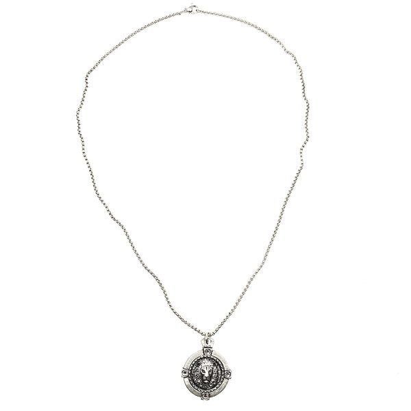 Lion coin in holder necklace