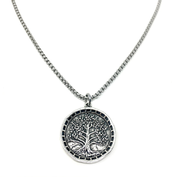 bbeni-tree of life-coin-necklace-for-men