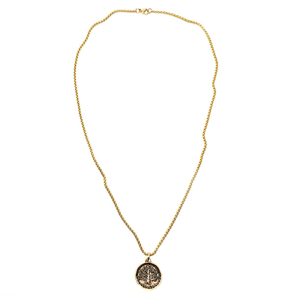 bbeni tree of life coin necklace
