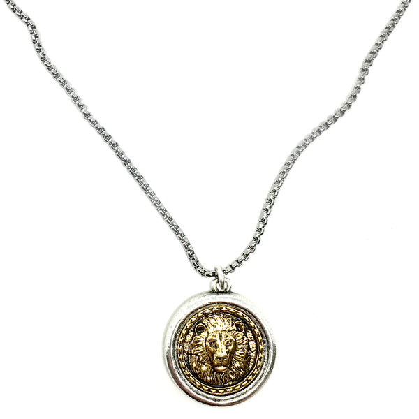 bbeni lion coin necklace