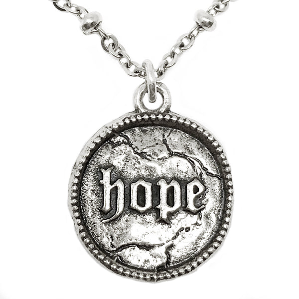 Hope Coin on Beaded Chain Necklace