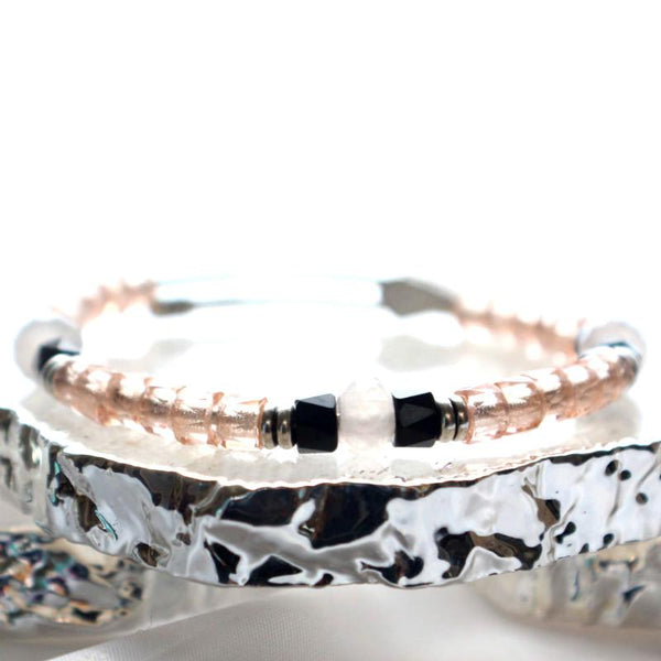 Believe Silver Beaded Bangle