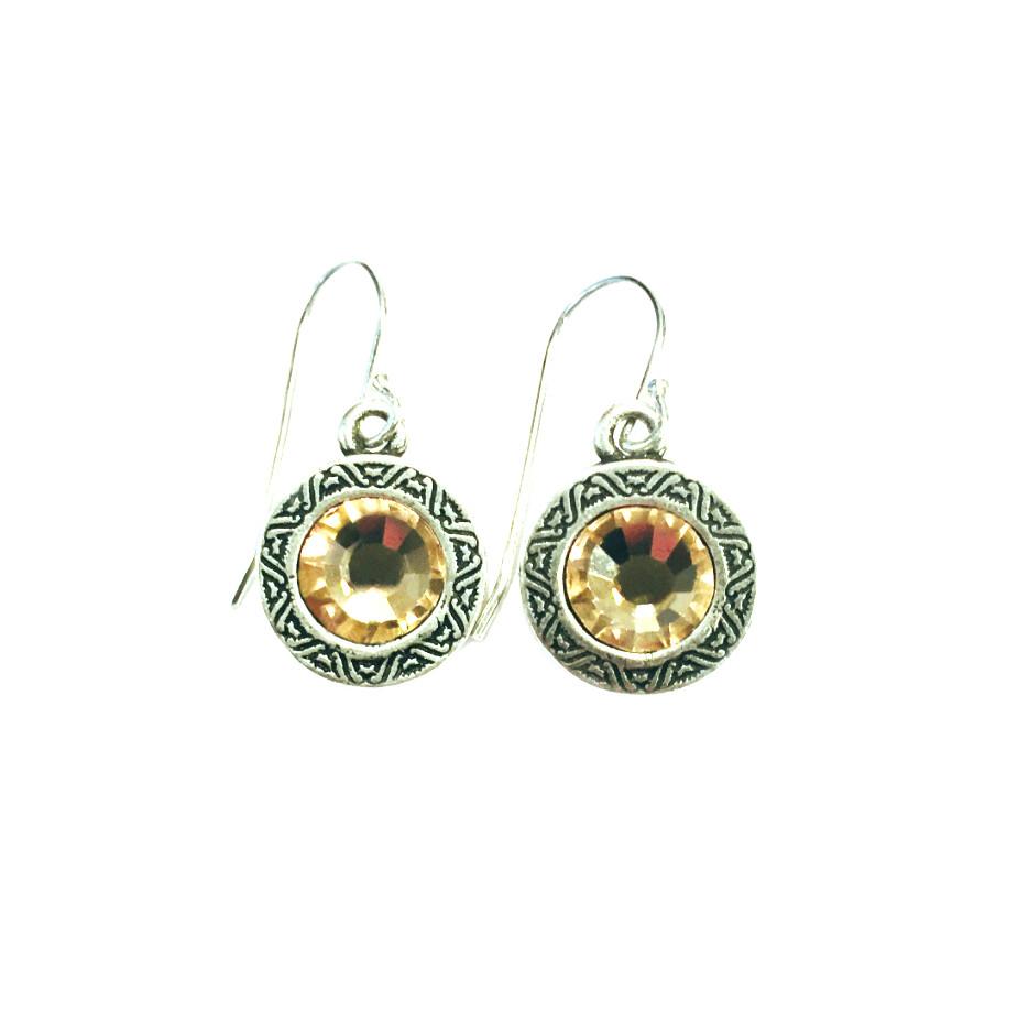 Cristal Étincelle Gemstone Dangle Earrings