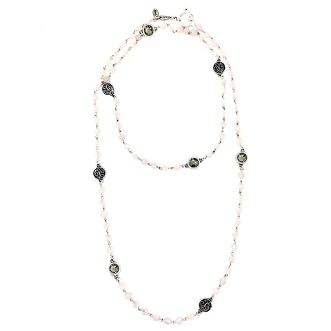Keturah Long Silver & Gold Layered Cross Necklace