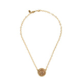 Fleur-de-Lis Gold Coin In Holder Necklace