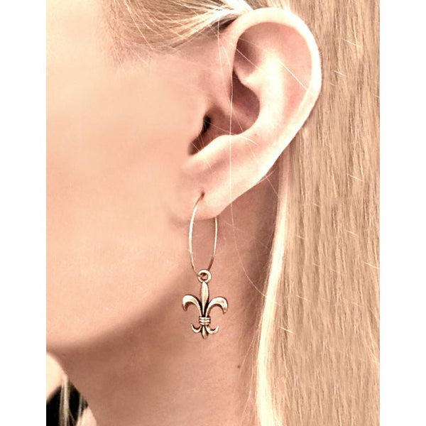 Fleur-de-Lis Hoop Earrings