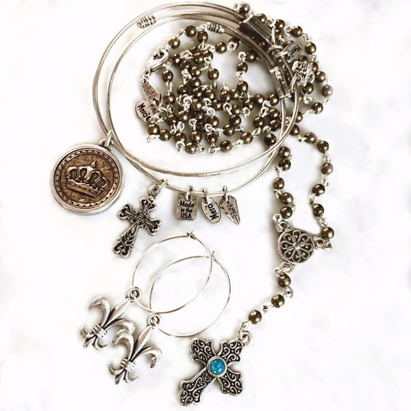 Fleur-de-Lis Hoop Earrings