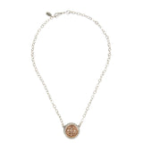 Fleur-de-Lis Rose Gold Coin In Holder Necklace