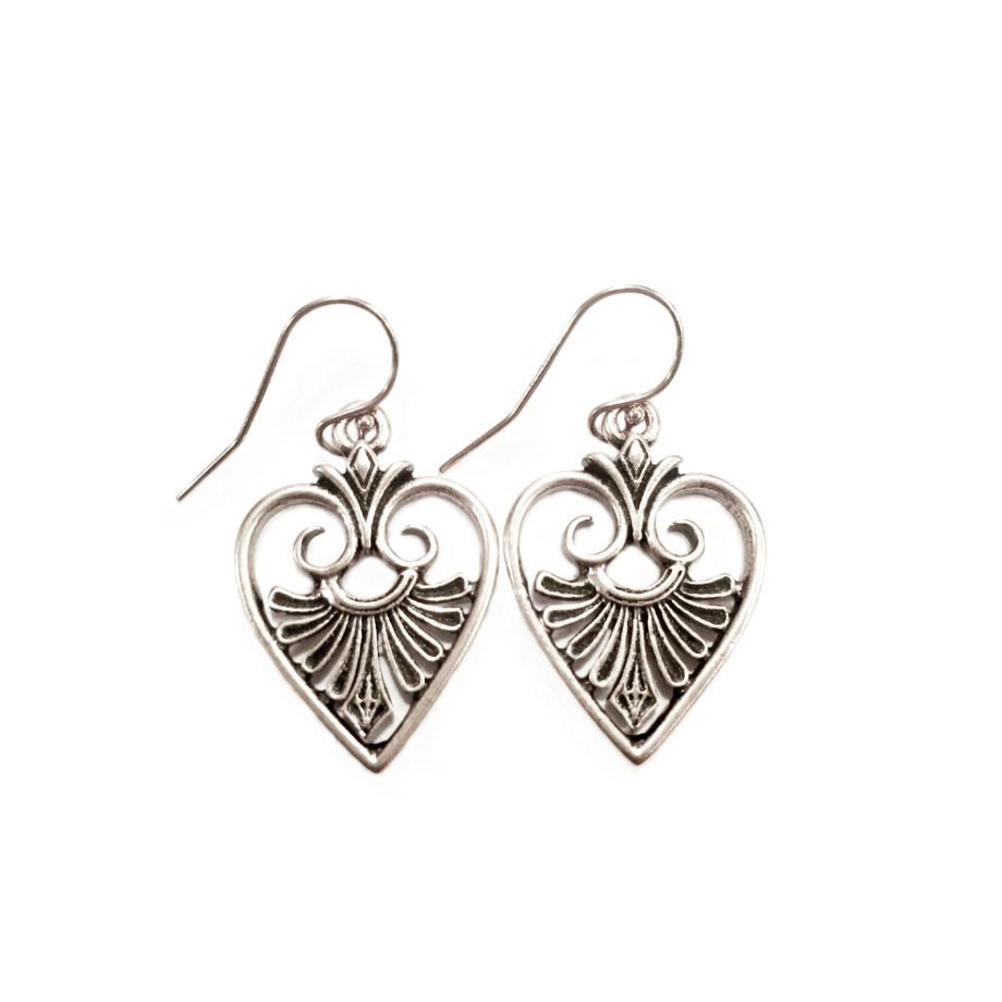 God is Love Silver, Gold or Rose Heart Earrings