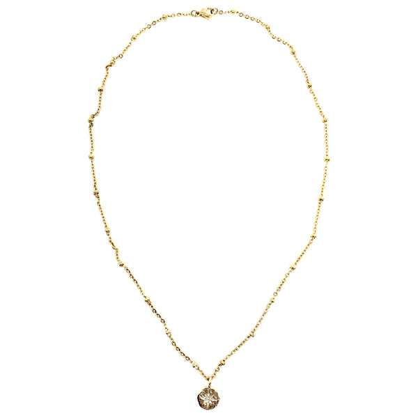 14k plated cz north star necklace