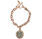 IXOYE Engraved Link Charm Bracelet