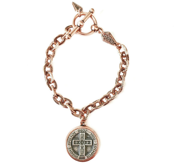 IXOYE Engraved Link Charm Bracelet