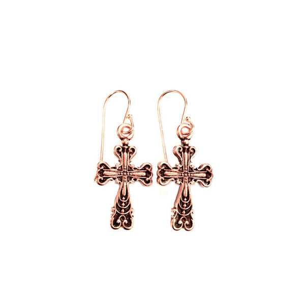 Old World Cross Earrings