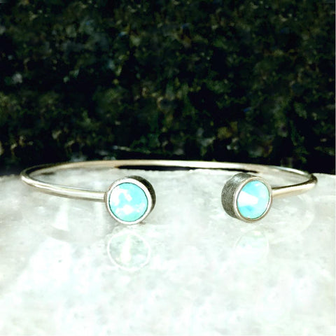 Silver Night Crystal & Silver Cuff Bracelet