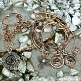 Pacific Blue Opal & Rose Gold Cuff Bracelet