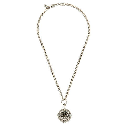 Phoebe Silver Greek Cross Coin Necklace