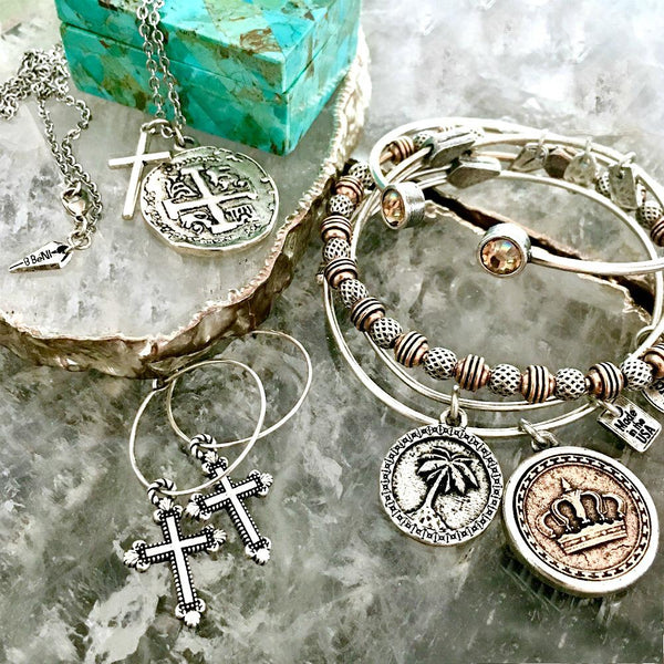 Resurrection Cross Hoop Earrings