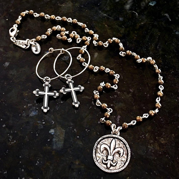 Resurrection Cross Hoop Earrings