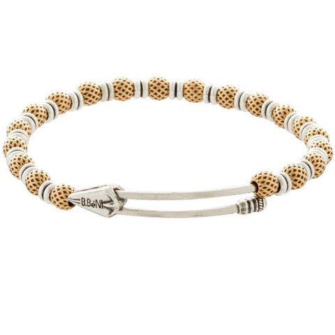 Truth  Rose Gold & Silver Expandable Beaded Bangle Bracelet