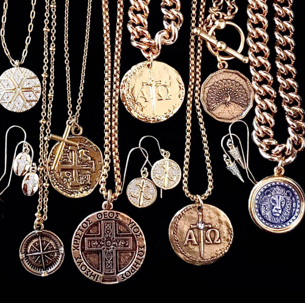 bbeni christian cross coin necklaces