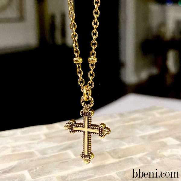 14 gold resurrection cross necklace