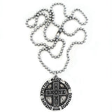 925sterlingsSilver plated IXOYE Cross Coin Necklace