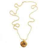 Sterling or 14k gold plated Alpha and Omega Reversible Coin Stainless Ball Chain Necklace