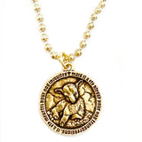 Gold prophetic Lamb Coin Necklace