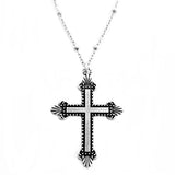 Rose Gold, Gold or Silver Christian Cross Pendant on bead chain