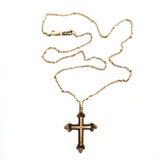 Rose Gold, Gold or Silver Christian Cross Pendant on bead chain