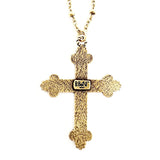 New! Resurrection Cross on Beaded Chain Necklace