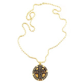 Gold Greek Cross IXOYE necklace