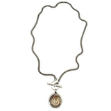 Intrépide Lion Coin Toggle Curb Link Unisex Necklace