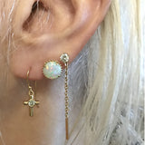 Bbeni gold filled cz diamond cross earrings 