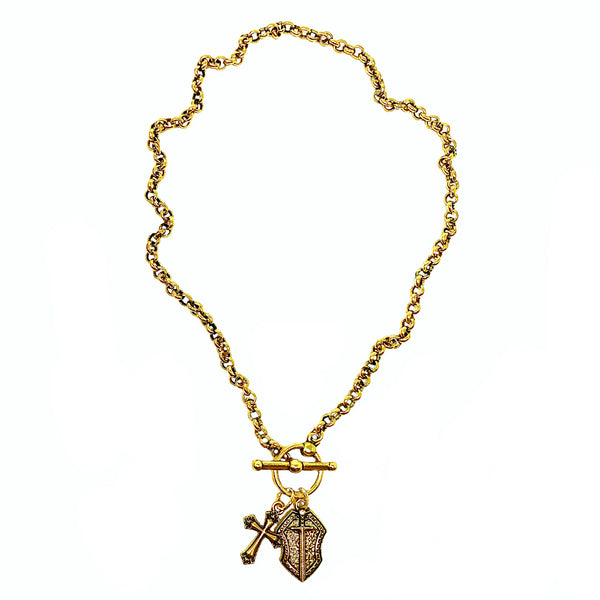 Bbeni shield cross Christian necklace 