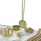 Bbeni gold cz dangle spike gold filled earrings 