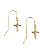 Bbeni gold cz diamond cross earrings 
