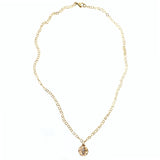 14k gold plated crystal cross necklace