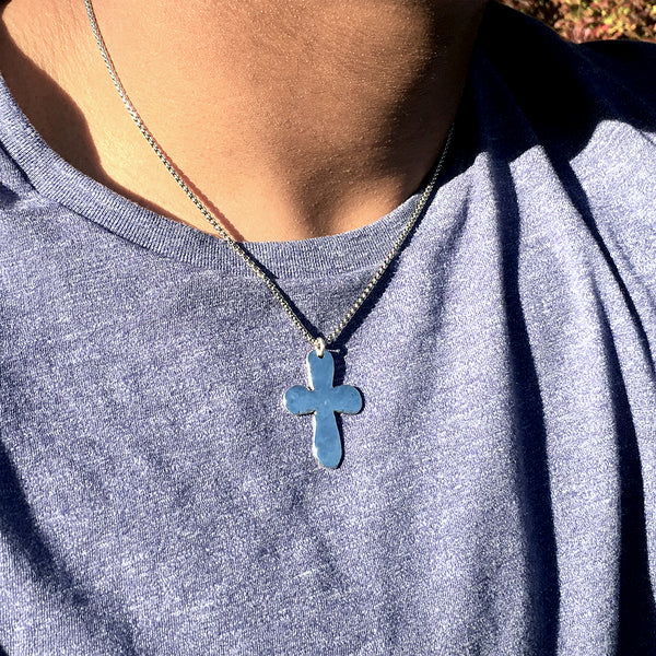 Men's rugged sales cross necklace