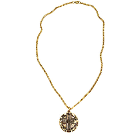 Large IXOYE Cross Coin Necklace