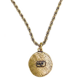 Gold or silver lion coin on rope chain