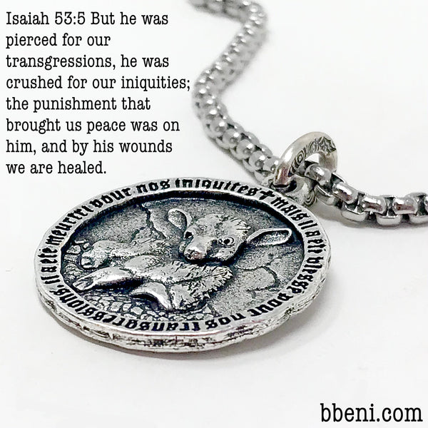 Isaiah 53 Prophetic Lamb Coin Necklace