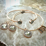 Silver Night Crystal & Rose Gold Cuff Bracelet