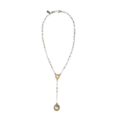 Adriel Silver or Gold Gemstone Y-Necklace