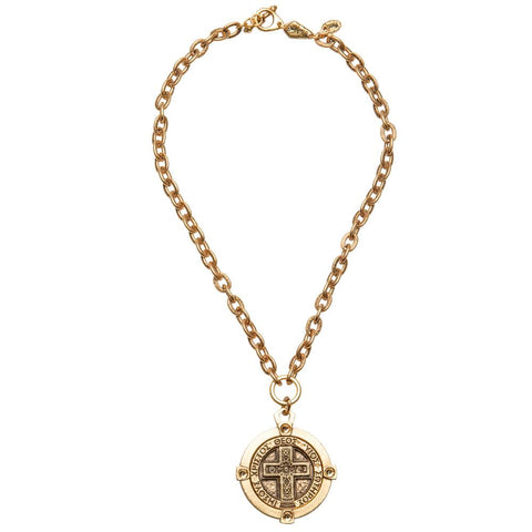 Amaris Chunky Greek Cross Coin Necklace