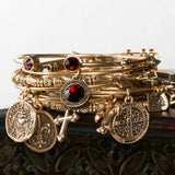 bbeni Christian gold cross charm expandable bracelet stack