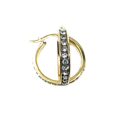 Stainless Steel Crystal Hoop Earrings in Gold, Silver or Rose Gold