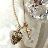 bbeni heart and cross necklace